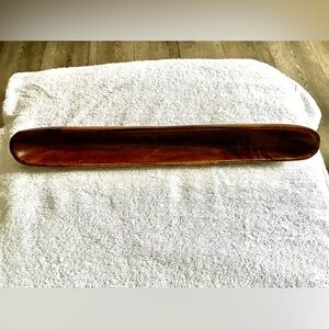 Wooden Hors d'oeuvres serving tray measuring 16” long by 2” wide.